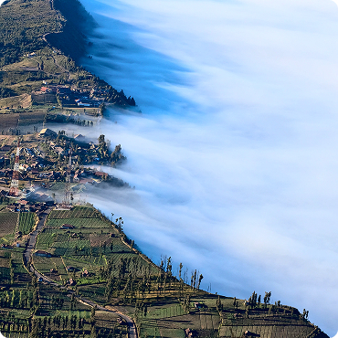 Mountain villages and mists of Indonesia